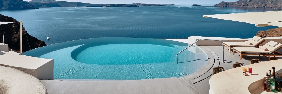 Mystique Santorini caldera view