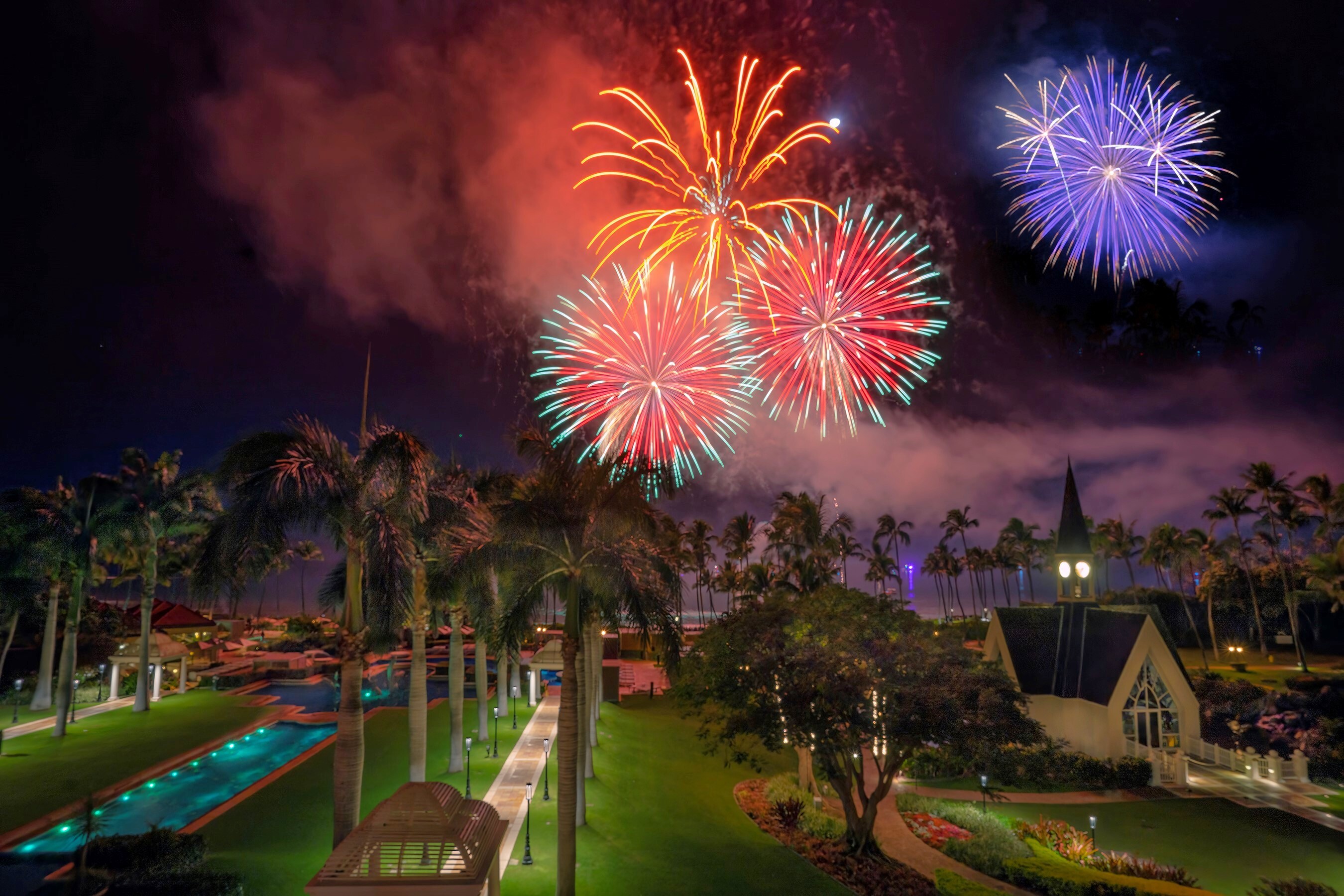 New Year's fireworks at Grand Wailea